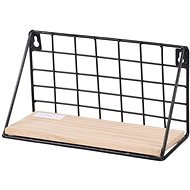 DOCHTMANN Wall shelf rectangle 25 × 10 × 14 cm, metal, wood, black - Shelf