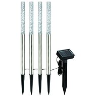 Entac Solar LED garden post with common solar panel, 47 cm, stainless steel, white light, 4 pcs - Garden Lighting