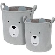 H&L Children's storage basket Bear, set of 2, grey - Storage Basket