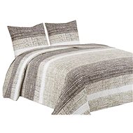 Euromat Bedspread 220 × 240 + 2× 40 × 40 cm - Tavira stripes beige BJ-035 - Bed Cover