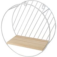 DOCHTMANN Wall shelf round 29 × 13 cm, metal, wood, white - Shelf