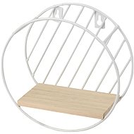 DOCHTMANN Wall shelf round 19 × 8 cm, metal-wood, white - Shelf