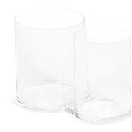 Compactor Brush and cosmetic organiser, 2 compartments, round, clear plastic - Makeup Organiser