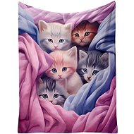 Excellent Micro plush warm blanket pastel 150 × 200 cm - Kittens - Blanket