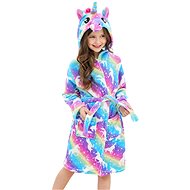 Warm rainbow ombré bathrobe size 110 - Unicorns in the galaxy - Bathrobe
