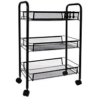Ruhhy 24749 Shelf on wheels, metal, 3 shelves, black - Shelving Unit