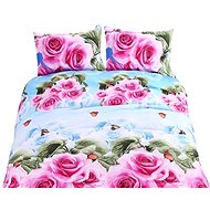 Excellent 3-piece bedding set 135 × 200 cm Roses and butterflies - Bed Linen