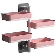Alum Triorack Wall mounted rotating four tier bathroom organizer pink - Bathroom Shelf