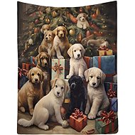 Excellent Microplush warm blanket 150 × 200 cm - Christmas retrievers - Blanket