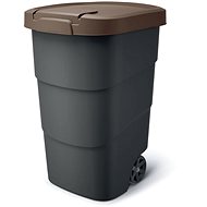 PROSPERPLAST Wheeler wheeled bin, anthracite with brown lid 95l - Bin