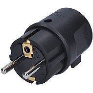 Solight Cable rubber wet plug angled 220V/16A/IP44, black - Plug