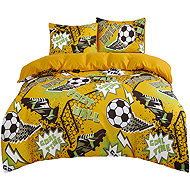 Excellent 3-piece bedding set 135 × 200 cm, yellow - Foot Ball - Bed Linen