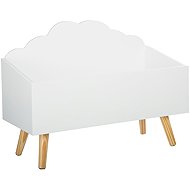 Atmosphera Toy Box Puff, white - Wooden Box