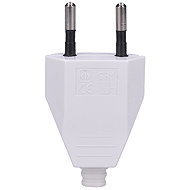 Solight Flat plug 2.5 A, straight, IP20, white - Plug