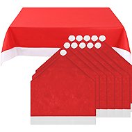 Verk 26092 Christmas chair covers 6× Santa Claus + tablecloth, red - Chair Cover