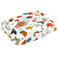 Ruhhy 26608 Blanket with Christmas motif 150 × 200 cm, white - Blanket