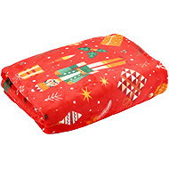Ruhhy 26607 Blanket with Christmas motif 150 × 200 cm, red - Blanket