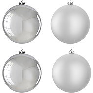 Laalu Silver round ornaments 10 cm 4 pcs - Christmas Ornaments