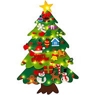 Kruzzel 26548 Felt Christmas tree with ornaments and LED lights, 100 cm - Christmas Decoration