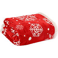Ruhhy 26611 Blanket with Christmas motif 130 × 170 cm, red - Blanket