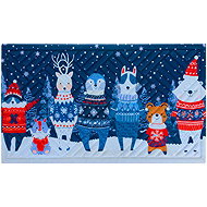 Ruhhy 26636 Entrance mat with festive motif 75 × 45 cm, blue - Doormat