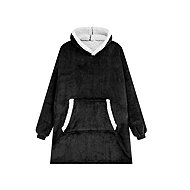 Verk 24558 TV hoodie, oversize, black - Wearable Blanket