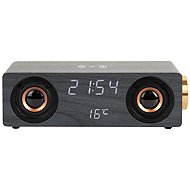Karlsson 6059BK with smartphone charger and Bluetooth speaker, black - Radio Alarm Clock