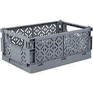 DOCHTMANN Folding crate grey 23,5 × 35 × 14 cm - Storage Box