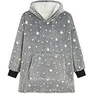 Gordon TV hoodie, stars, grey - Wearable Blanket