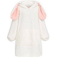 Gordon TV hoodie, rabbit, white - Wearable Blanket