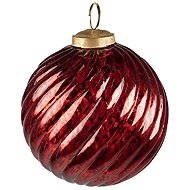 Clayre & Eef Christmas ball red with indentations 10 cm - Christmas Ornaments