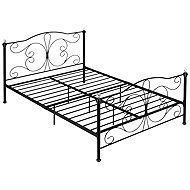 ModernHome DNYSF333B Metal bed with frame and crystals, 160 × 200 cm, black - Bed