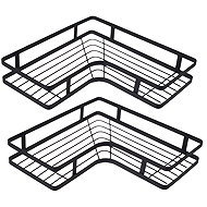 Ruhhy 27092 Corner shelf for bathroom 2 pcs, black - Bathroom Shelf