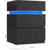 Vasagle Bedside table with LED lighting Defro black - Night Stand