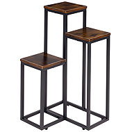 ModernHome ME-ATS14 Flower stand 67 cm, 3 shelves, dark wood - Flower Stand
