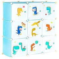 ModernHome Children's modular wardrobe, 9 shelves, 109 × 109 × 37 cm, dinosaurs - Cabinet