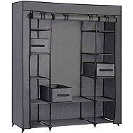 Massido 680010 Large textile cabinet with drawers 45 × 135 × 170 cm, dark grey - Wardrobe