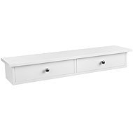 Songmics Vasagle Liwos wall shelf with two drawers, white - Shelf