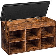Vasagle Shoe rack with bench and storage Carmio 80 cm, black-brown - Shoe Rack