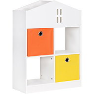 ECOTOYS ZKB-03A House-shaped cabinet with compartments, 65,2 × 27 × 90,5 cm, white - Shelving Unit