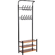 ModernHome GH-202 Clothes rack with shelves, black - Coat Hanger