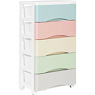 ModernHome PJJCBS0024-05C Storage shelf with 5 drawers on castors, 75 × 27 × 39 cm - Shelving Unit