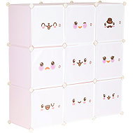 ModernHome PJJCBS0009-09C Children's modular wardrobe with 9 shelves, 110 × 110 × 37 cm - Cabinet
