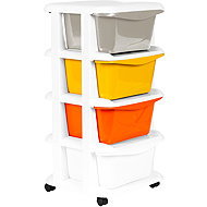 ModernHome PJJCBS0012-04A Storage shelf with 4 drawers on castors - Shelving Unit