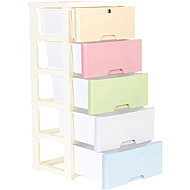 ModernHome PJJCBS0022-05A Shelf with 5 pull-out drawers on castors, 83 × 32 × 38 cm - Shelving Unit