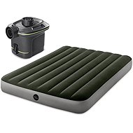 Intex 64779 Inflatable mattress with electric pump 203 × 152 × 25 cm, green - Air Mattress