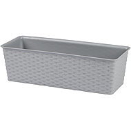 DOCHTMANN Flower pot rattan rectangle 40 × 16,5 × 12 cm, grey - Flower Pot