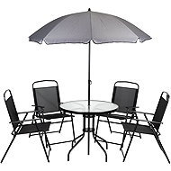 MultiGarden SC-130 Garden furniture set table, 4 chairs, parasol, anthracite - Garden Furniture