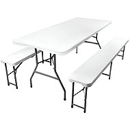 Gardlov 3257 Beer set plastic, foldable, 180 cm, white - Garden Furniture
