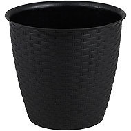 DOCHTMANN Flowerpot rattan 25 × 23 cm, black - Flower Pot